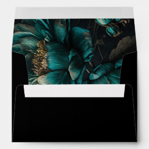 Dark Moody Florals Gothic Halloween Wedding Envelope