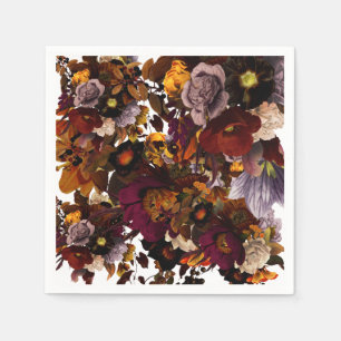 Dark Moody Flower Napkin