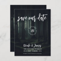 Dark Moody Forest Trees at Twilight Save the Date