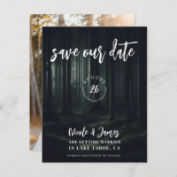 Dark Moody Forest Trees at Twilight Save the Date