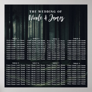Dark Moody Forest Trees at Twilight Wedding Seat Poster