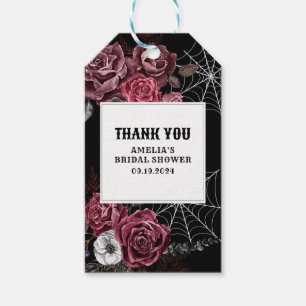 Dark moody gothic floral black Bridal Shower  Gift Tags