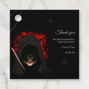 dark moody gothic skull halloween hallowedding favour tags