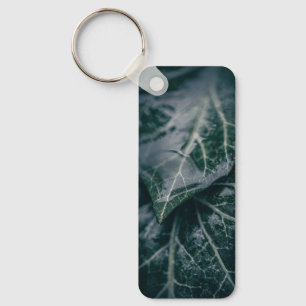 Dark Moody Ivy Leaves Nature Photo Keychain