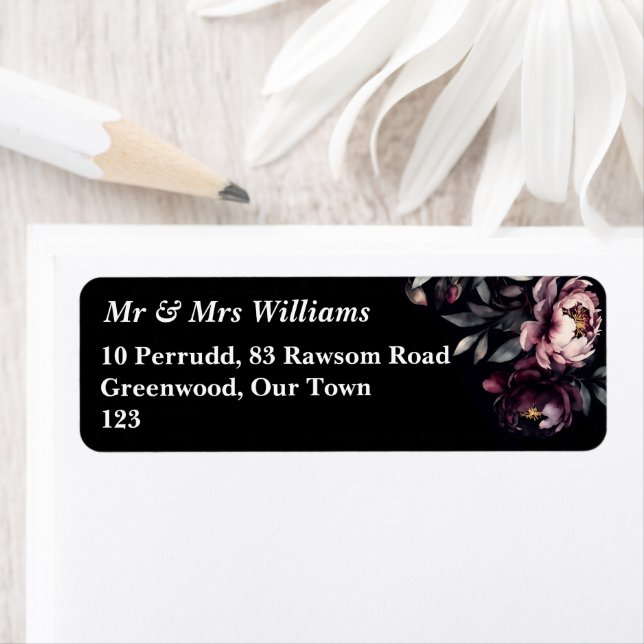 Dark moody noir elegant burgundy peonies template (Insitu)