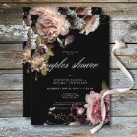 Dark Moody Pastel Opulent Floral Couples Shower