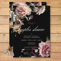 Dark Moody Pastel Opulent Floral Couples Shower