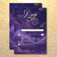 Dark Moody Purple & Gold Moonlit Clouds Dinner
