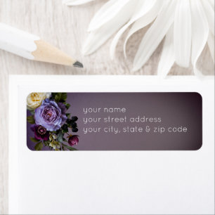 Dark Moody Purple Lavender Floral Modern Return