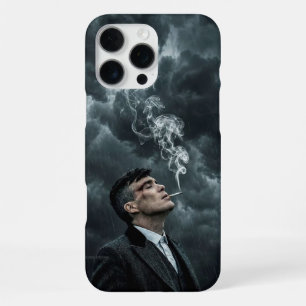 Dark Moody Rain Graphic Art with Cigarette Smoke iPhone 16 Pro Max Case