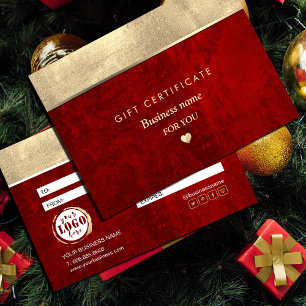 Dark Moody Red with scratch and Gold Foil Heart