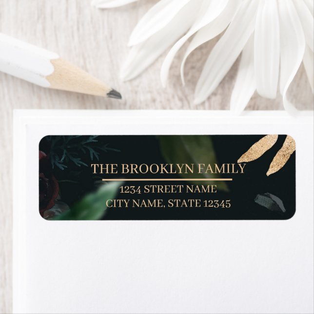 Dark & Moody Return Address Label Stickers (Insitu)