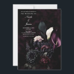 Dark Moody Romantic Floral Wedding Invitation<br><div class="desc">Customize any way you want.</div>