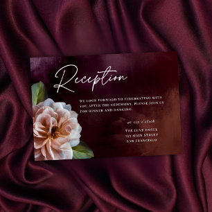 Dark + Moody Rustic Floral Wedding Enclosure Card