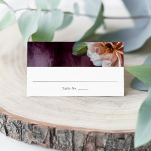 Dark + Moody Rustic Floral Wedding Place Card