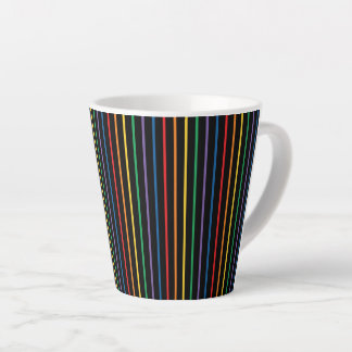 Dark Moody Vertical Striped Lines Graphic Art Latte Mug