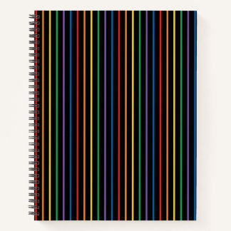 Dark Moody Vertical Striped Lines Graphic Art Notebook