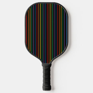Dark Moody Vertical Striped Lines Graphic Art Pickleball Paddle