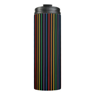 Dark Moody Vertical Striped Lines Graphic Art Thermal Tumbler