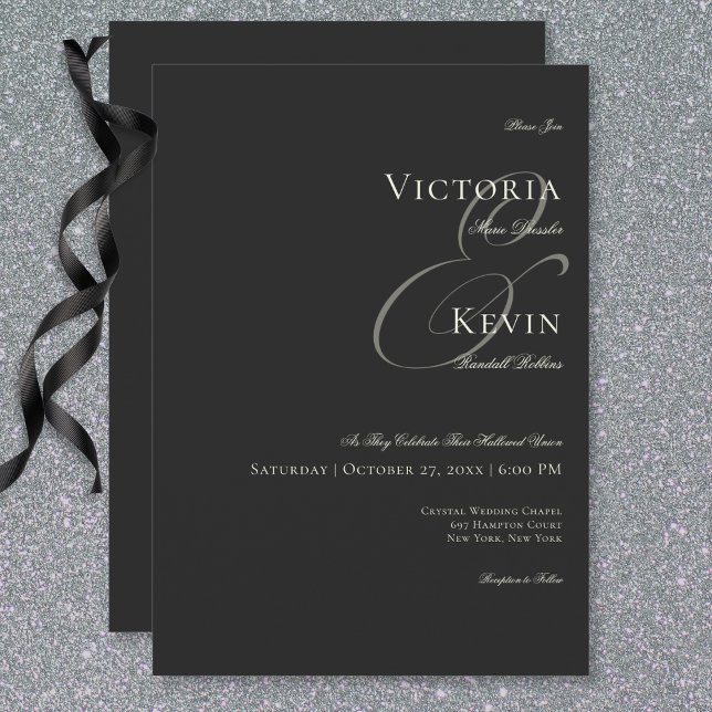 Dark Moody Victorian Moon & Sun Wedding Invitation (Dark Moody Victorian Moon & Sun Wedding Invitation)