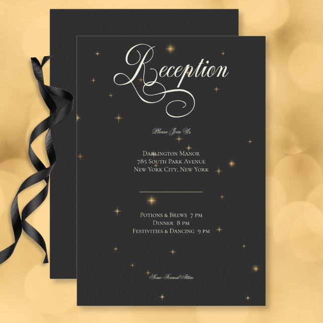 Dark Moody Victorian Stars Wedding Enclosure Card (Dark Moody Victorian Stars Wedding Enclosure Card)