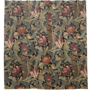 Dark Moody Vintage Floral Botanical Pattern