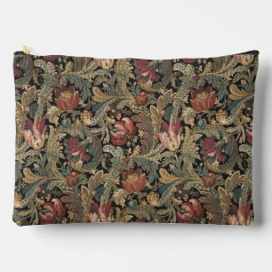Dark Moody Vintage Floral Botanical Pattern Accessory Pouch