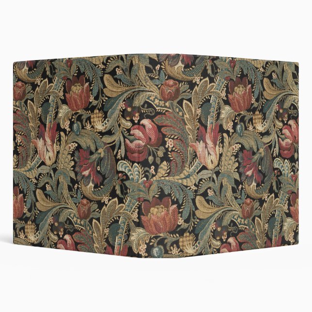 Dark Moody Vintage Floral Botanical Pattern Binder (Background)
