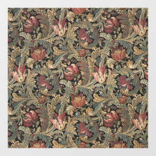 Dark Moody Vintage Floral Botanical Pattern Window Cling