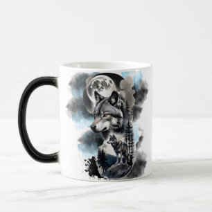 Dark Moon Wolves Magic Mug