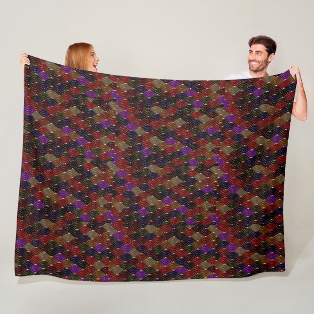 Dark Mosaic Geometric Art Blanket (In Situ)