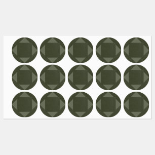 Dark Moss Green Geometric Circle Labels