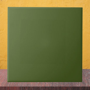 Dark Moss Green Solid Color Tile