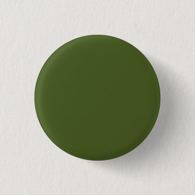 Dark Moss Green Solid Colour 1 Inch Round Button (Front)