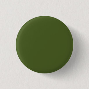 Dark Moss Green Solid Colour 1 Inch Round Button
