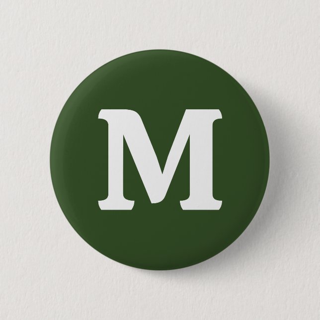 Dark Moss Green Solid Colour 2 Inch Round Button (Front)