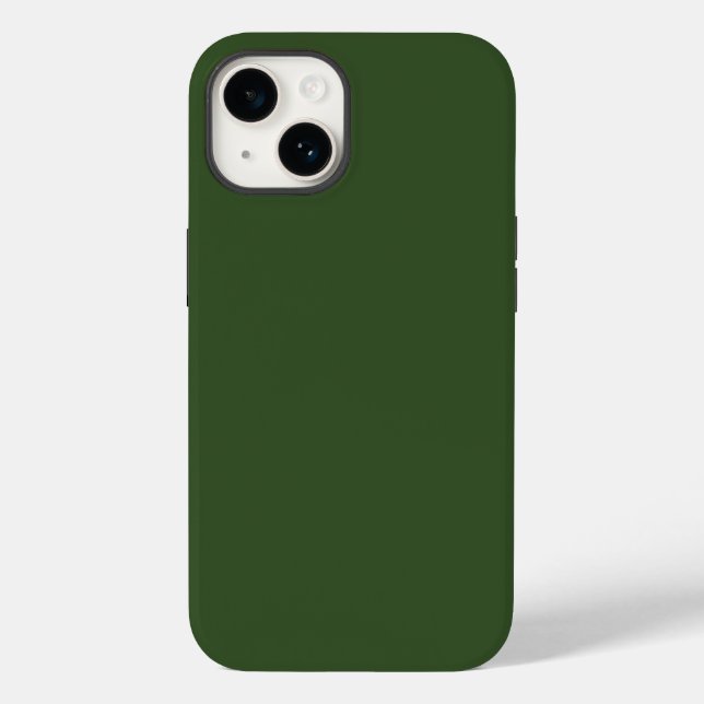 Dark Moss Green Solid Colour Case-Mate iPhone Case (Back)