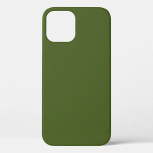 Dark Moss Green Solid Colour iPhone 12 Case