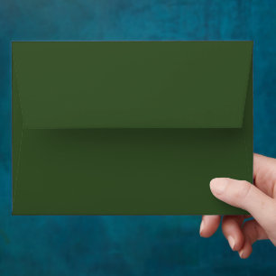 Dark Moss Green Solid Colour Envelope