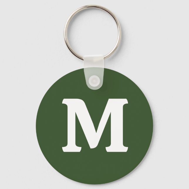 Dark Moss Green Solid Colour Keychain (Front)