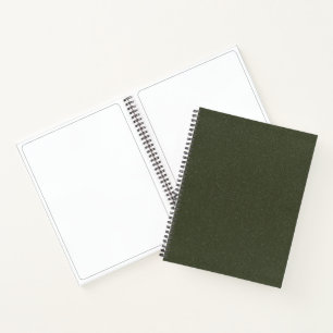 Dark Moss Green Spiral Sketchbook – Customizable Notebook