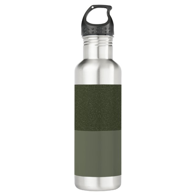 Dark Moss Split Panel Custom Water Bottle (Front)