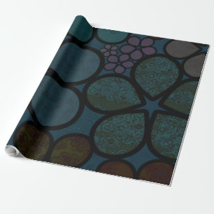 Dark Multicolored Floral Wrapping Paper