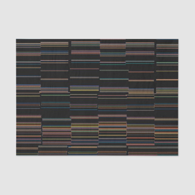 Dark Multicolored Unique Stripes Tissue Paper (Front)