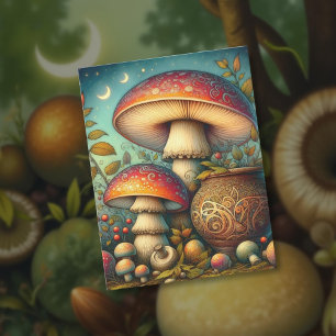 Dark Mushroom Cottagewitch Folklore Whimsical Postcard