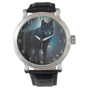 Dark Mysterious Black Wolf  Watch