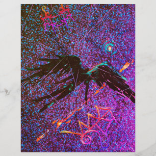 Dark Mystery winged figure flying across the space