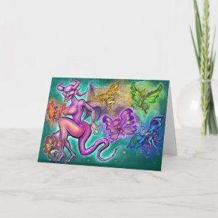 Dark n Light Fae Folded Greeting Card