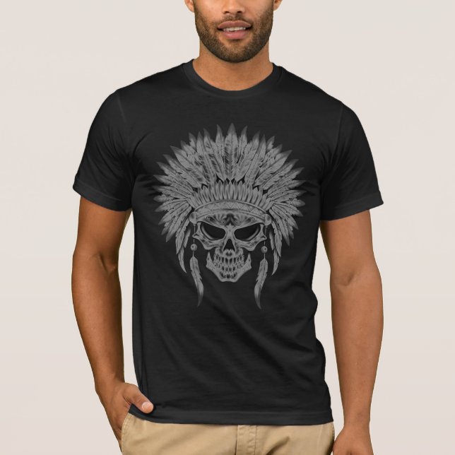 Dark Native Skull T-Shirt (Front)