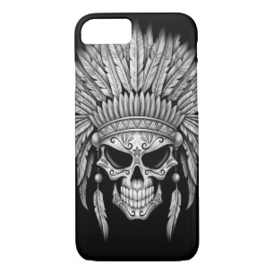 Dark Native Sugar Skull with Headdress iPhone 8/7 Case
